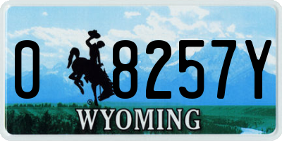 WY license plate 08257Y