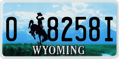WY license plate 08258I