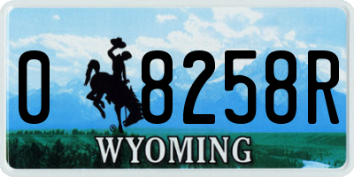 WY license plate 08258R