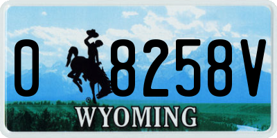 WY license plate 08258V