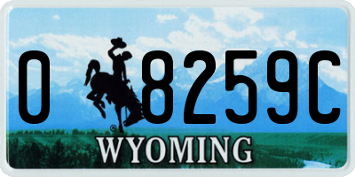 WY license plate 08259C