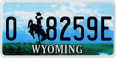 WY license plate 08259E