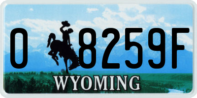 WY license plate 08259F