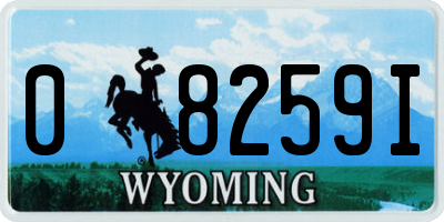 WY license plate 08259I
