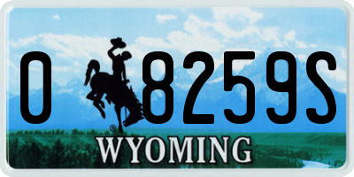 WY license plate 08259S