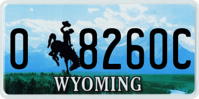 WY license plate 08260C
