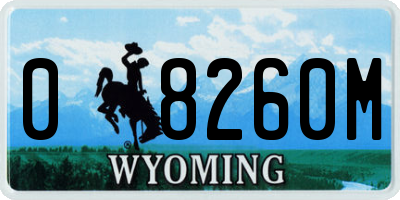 WY license plate 08260M