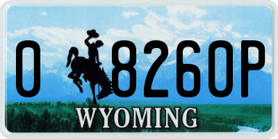 WY license plate 08260P