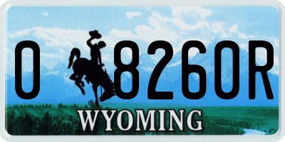 WY license plate 08260R