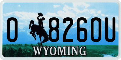 WY license plate 08260U
