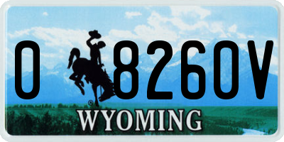 WY license plate 08260V