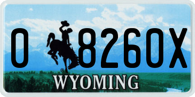 WY license plate 08260X