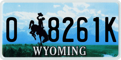 WY license plate 08261K