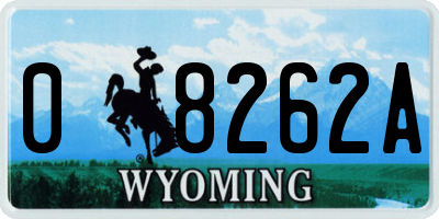 WY license plate 08262A