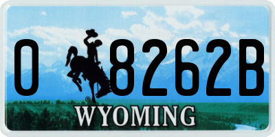 WY license plate 08262B