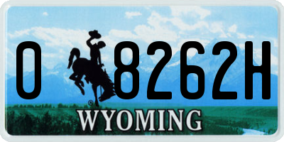WY license plate 08262H