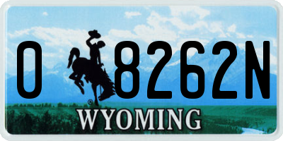 WY license plate 08262N