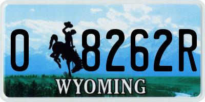 WY license plate 08262R
