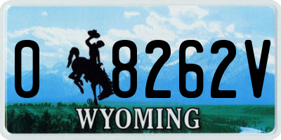 WY license plate 08262V