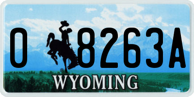 WY license plate 08263A
