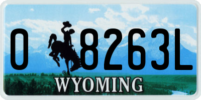 WY license plate 08263L