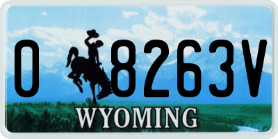 WY license plate 08263V