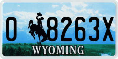 WY license plate 08263X