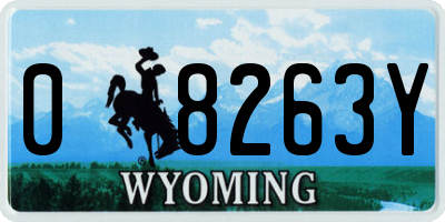 WY license plate 08263Y