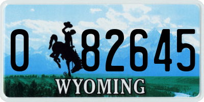 WY license plate 082645