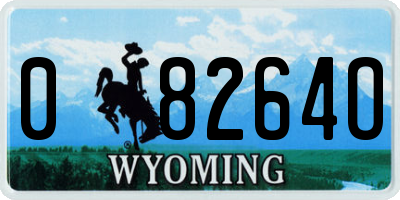 WY license plate 08264O