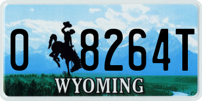 WY license plate 08264T