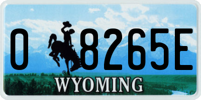 WY license plate 08265E