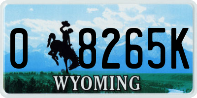 WY license plate 08265K