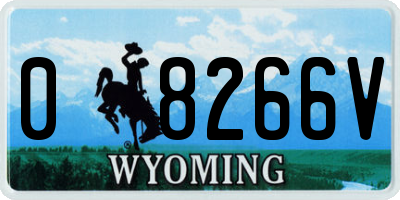 WY license plate 08266V