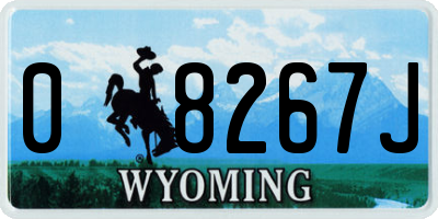 WY license plate 08267J