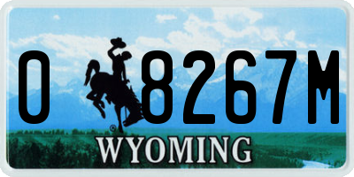 WY license plate 08267M