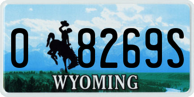 WY license plate 08269S