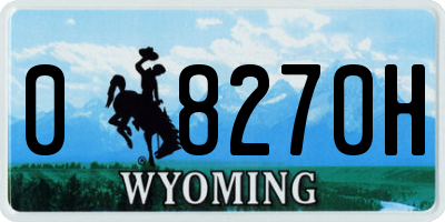 WY license plate 08270H