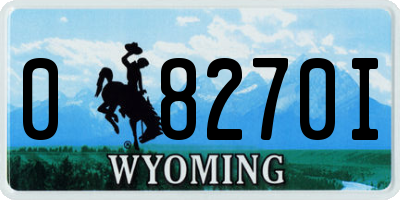 WY license plate 08270I