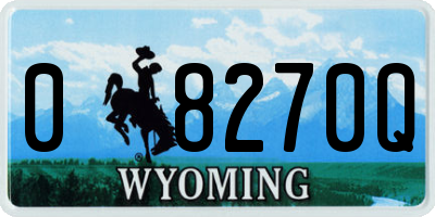 WY license plate 08270Q