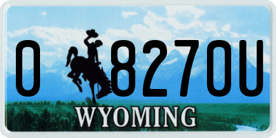 WY license plate 08270U