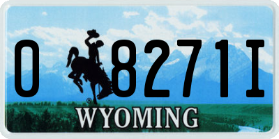 WY license plate 08271I