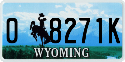 WY license plate 08271K