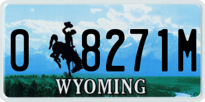 WY license plate 08271M
