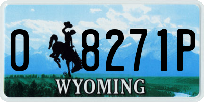 WY license plate 08271P