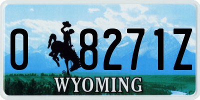 WY license plate 08271Z