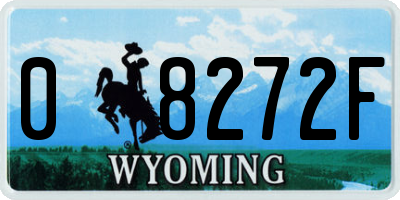 WY license plate 08272F