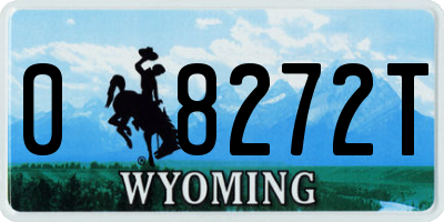 WY license plate 08272T