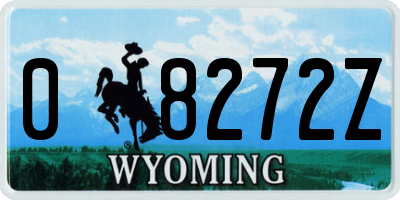 WY license plate 08272Z