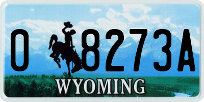 WY license plate 08273A
